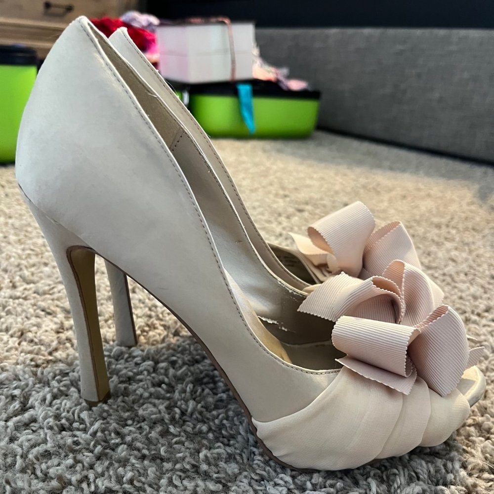 RSVP Nude Embellished Pumps